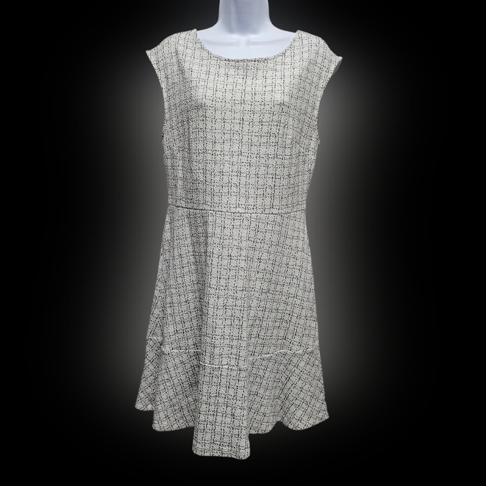 LOFT Dress: Gray, White, Black -  Womens Dress, Size 10